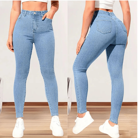 Calça Jeans Feminina Skinny Cintura Alta