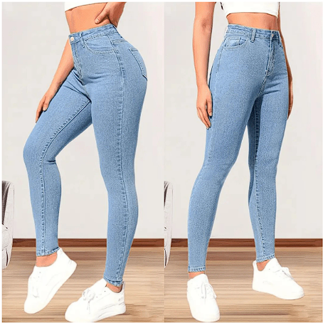 Calça Jeans Feminina Skinny Cintura Alta