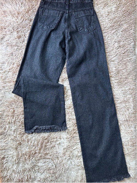 Calça Jeans Wide Leg Pantalona Destroyed