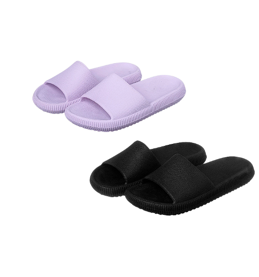 KIT 02 PARES CHINELO PRETO E LILÁS feminino nuvem anatômico confort